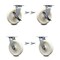 Service Caster 8 Inch Nylon Caster Set with Roller Bearing 4 Swivel Lock 2 Brake SCC-30CS820-NYR-TLB-BSL-2-BSL-2 - alternate 1